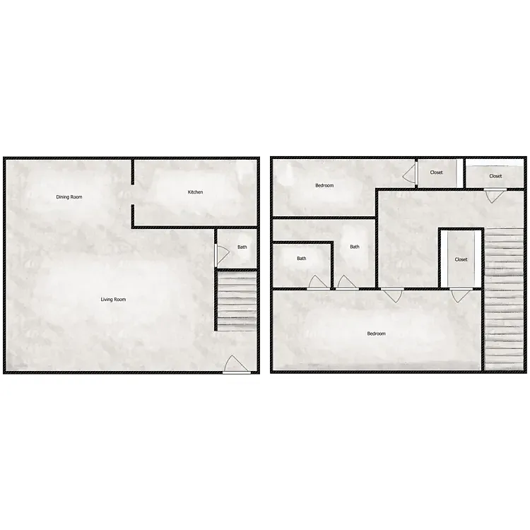 Floor plan Hilltopper - Two Bedroom Townhome