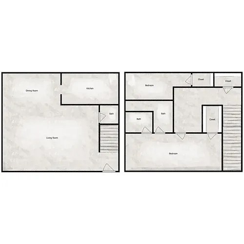 Floor plan Hilltopper - Two Bedroom Townhome