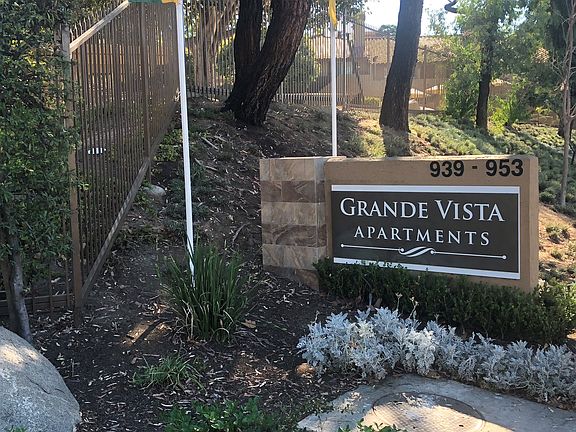 Front enterance monument at Grande Vista Apartments.
