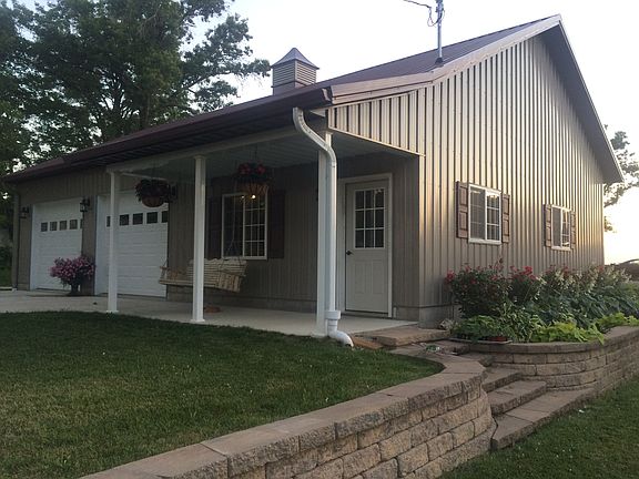 Close up of detached garage