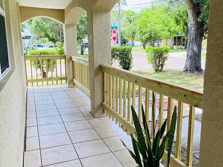 Spacious front porch
