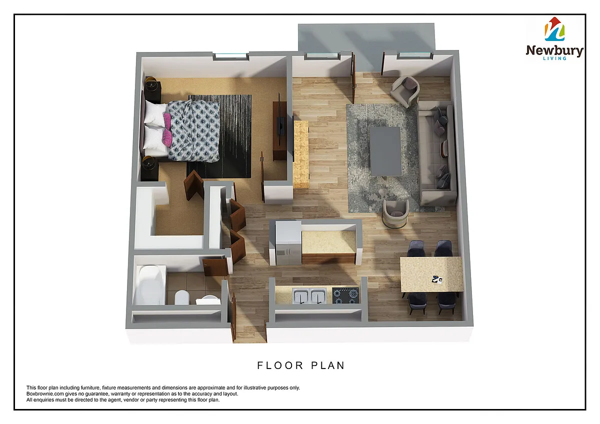 Floor plan 1 BR Non-Renovated