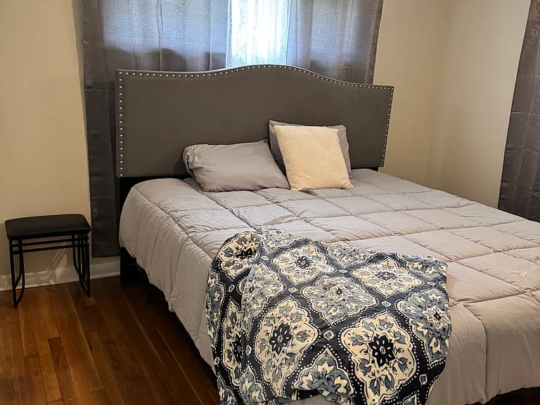 Master bedroom with new king size mattress and box springs