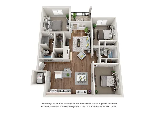 Floor plan 3 Bed 2 Bath Charles