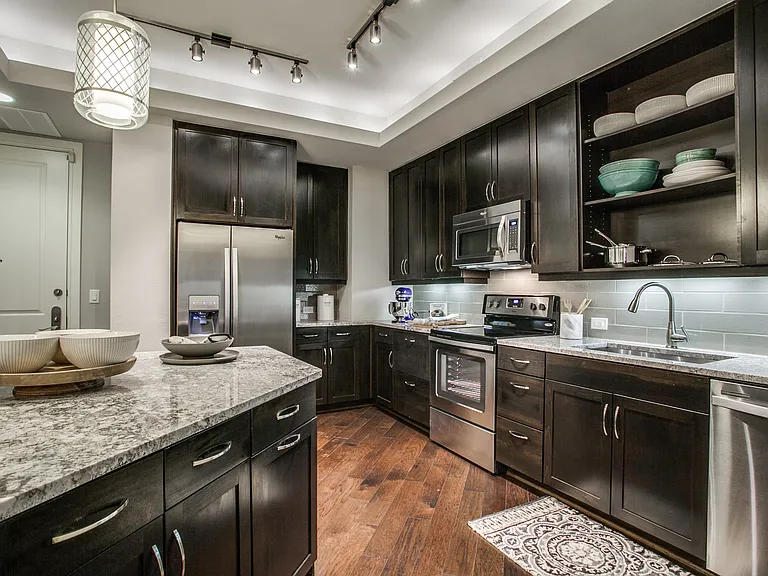 Bright and well-equipped kitchen area.