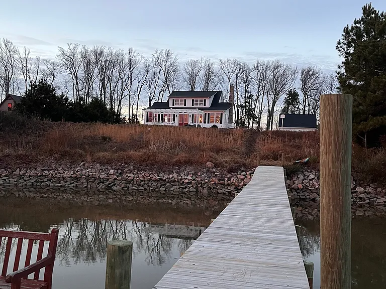 The view of the house from the private dock.
