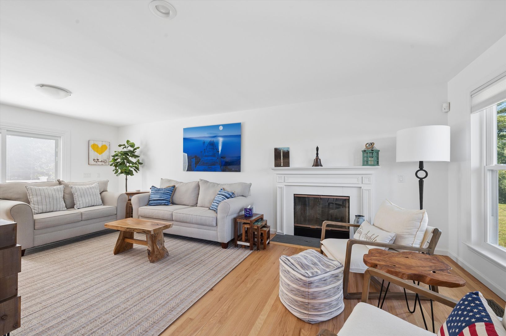 Living room with fireplace