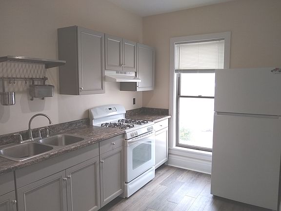 Fresh kitchen, with a view out on to Superior Street