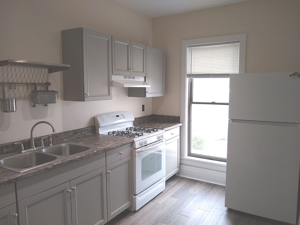 Fresh kitchen, with a view out on to Superior Street
