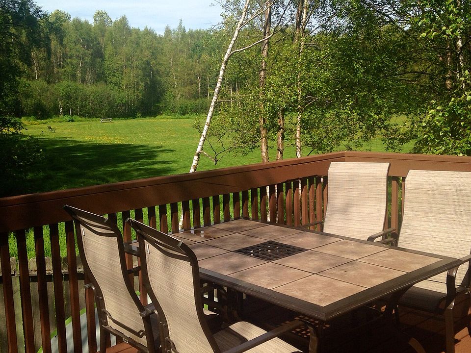 Grassy field view from deck