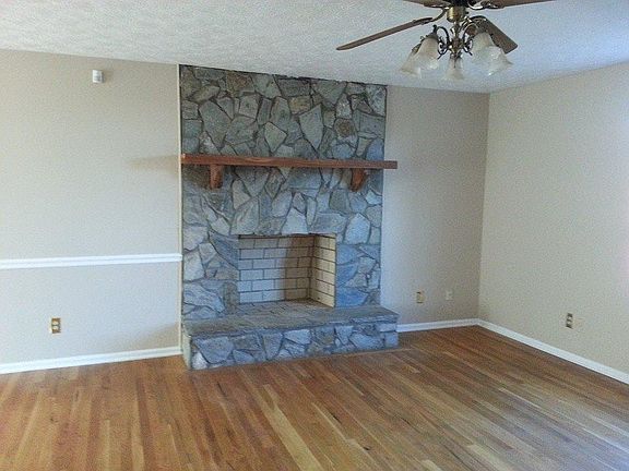 Living room and fireplace