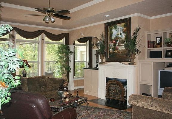 Gas Log Fireplace and Built-Ins