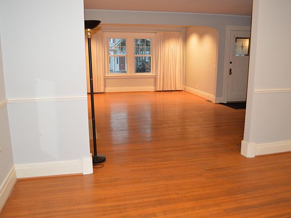Dining area looking into living room