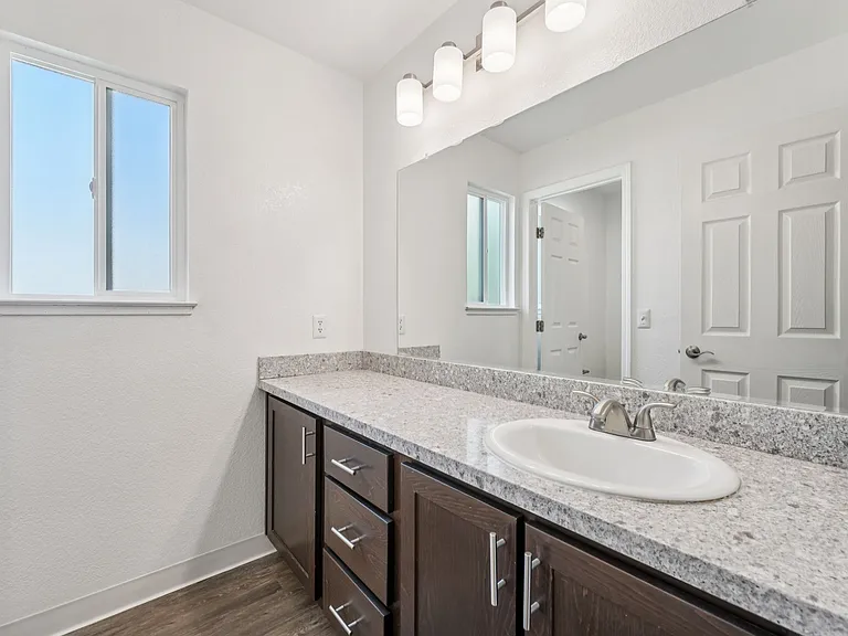 Upstairs bathroom in townhome.