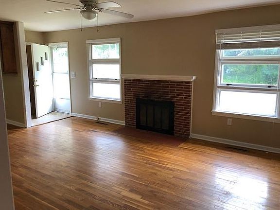 Living room with fire place.