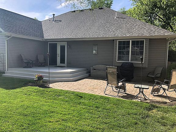 Brick patio, large deck
