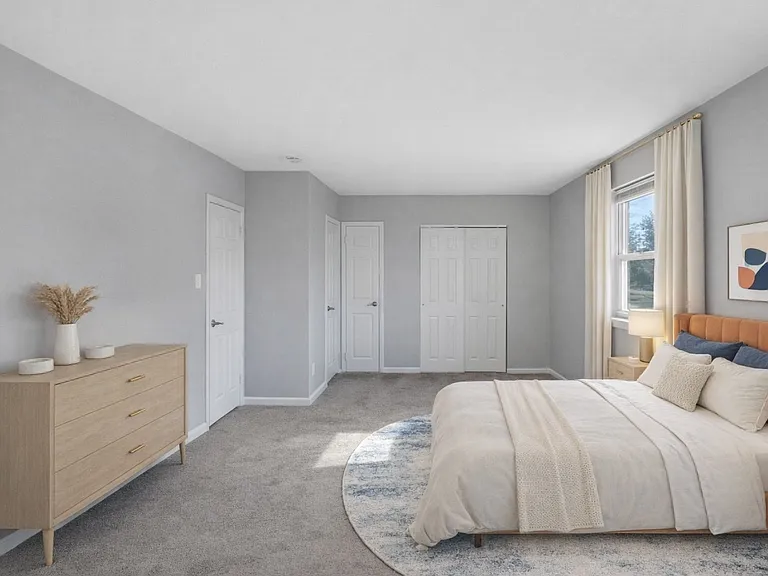 Step into comfort and style at Willow Pointe Apartments, where modern interiors meet a serene atmosphere. This spacious bedroom invites relaxation with its calming palette and thoughtful design. Schedule your visit today to explore your new home!