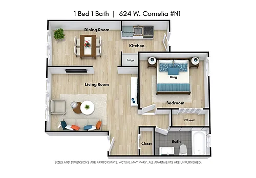 Floor plan One Bedroom