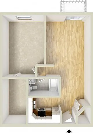 One bedroom floor plan One bedroom floor plan