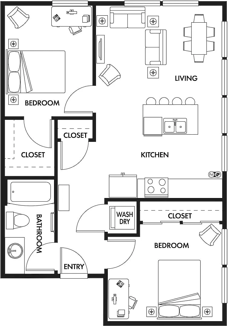 Floor plan B2 Two Bed