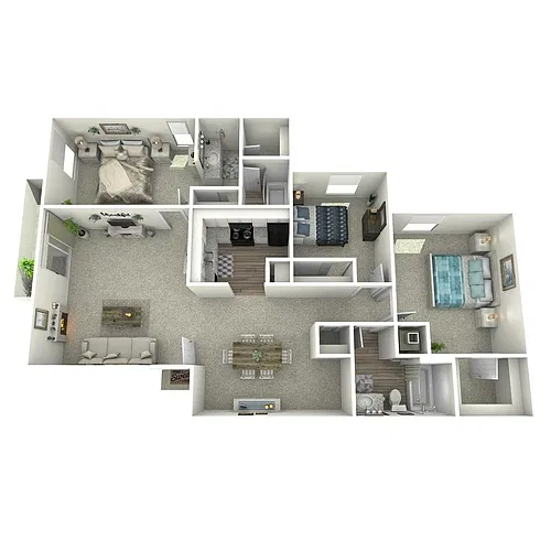 Floor plan Three Bedroom/Two Bath
