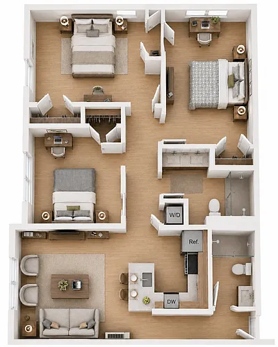 Floor plan 3BR/1.5BA
