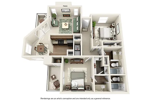Floor plan B2| 2 Bed | 2 Bath