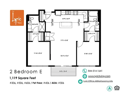 Floor plan 2 Bedroom E
