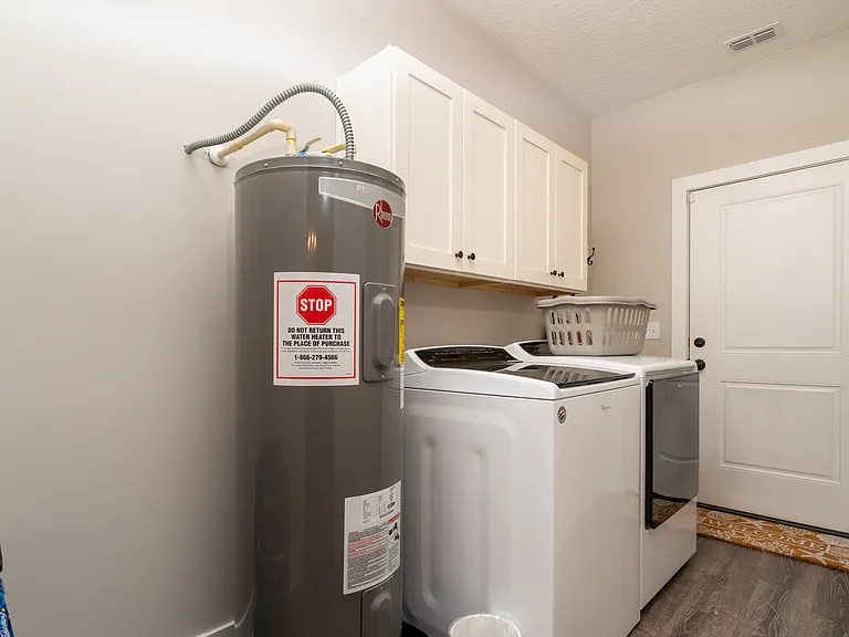 Pack lighter and enjoy the ultimate convenience of a dedicated, in-unit laundry room equipped with a full-size washer and dryer