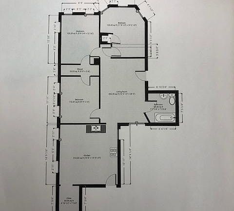 Floor plan Laaaarge living room and kitchen