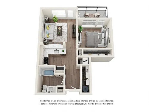 Floor plan 1X1 B