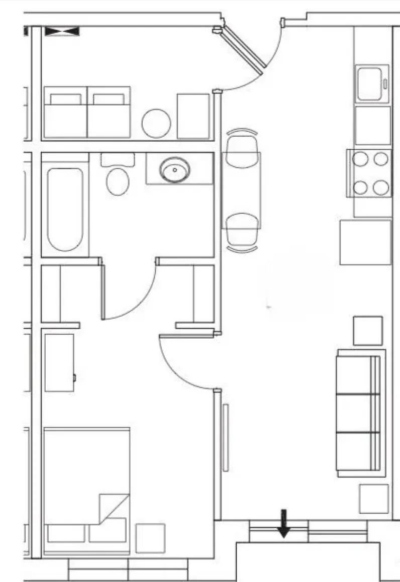 Floor plan 1-bedroom