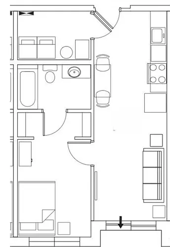 Floor plan 1-bedroom