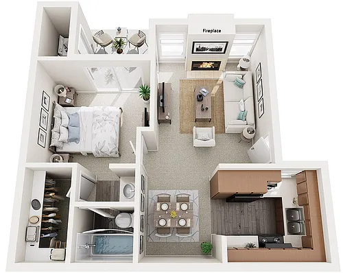 Floor plan A1 - One Bedroom