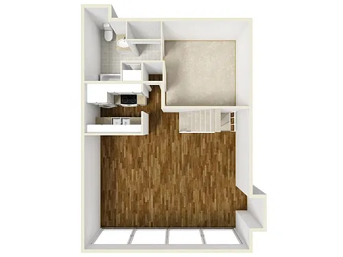Floor plan Two Bedroom Luxury Townhome
