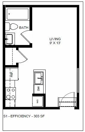 Floor plan 0 Bedroom 1 Bathroom