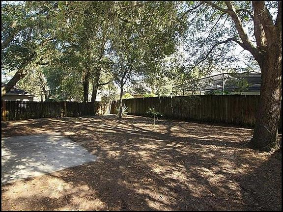 Fenced back yard.