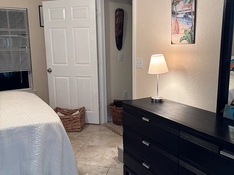 Bedroom overlooks the fountain and pond like the master bedroom does! Beautiful views to wake up to!