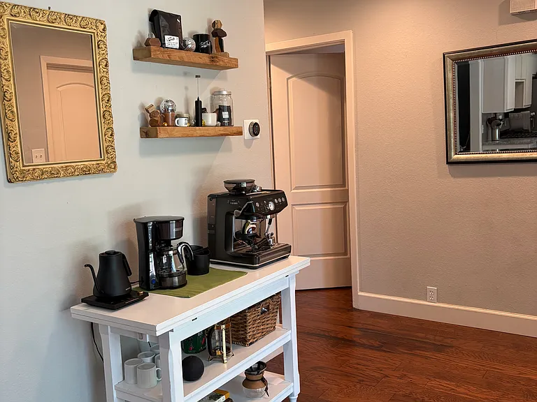 Great space for a small kitchen table or a coffee bar area.