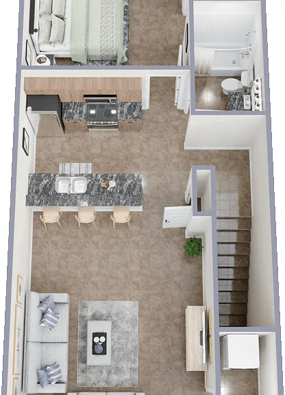 1/1 US Floorplan Diagram