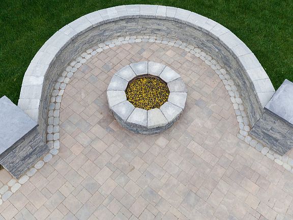 Firepit with Sitting Wall