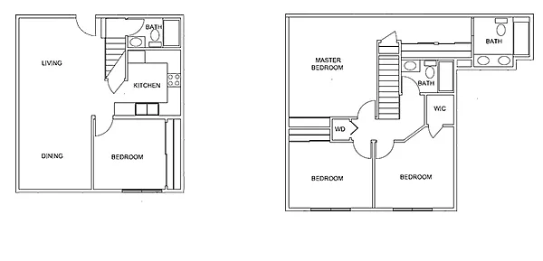 Floor plan Three-Bedroom Three-Bathroom