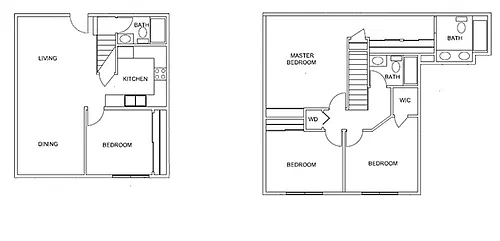 Floor plan Three-Bedroom Three-Bathroom