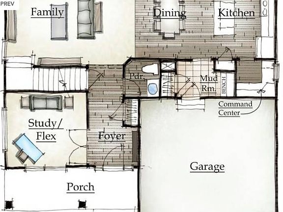 Newton first floor layout example.
