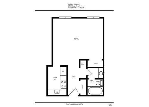 Floor plan HOLIDAY GARDENS- STUDIO