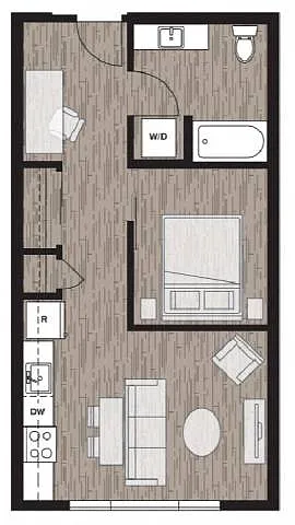 Floor plan OC | Open One Bedroom