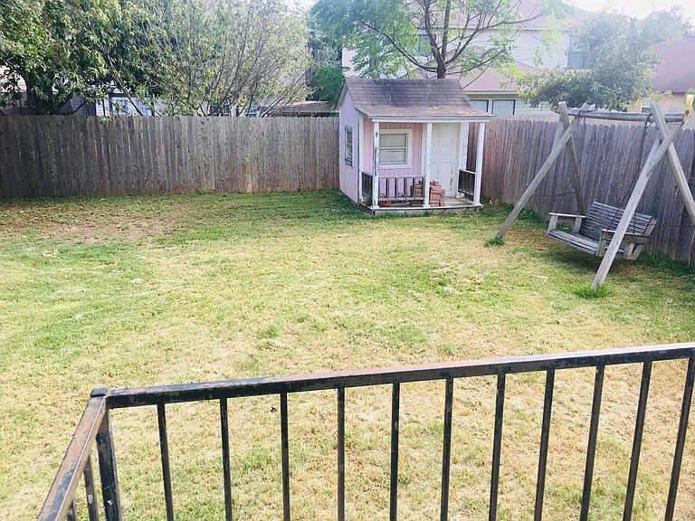 The backyard is reasonably sized which is easy to maintain.