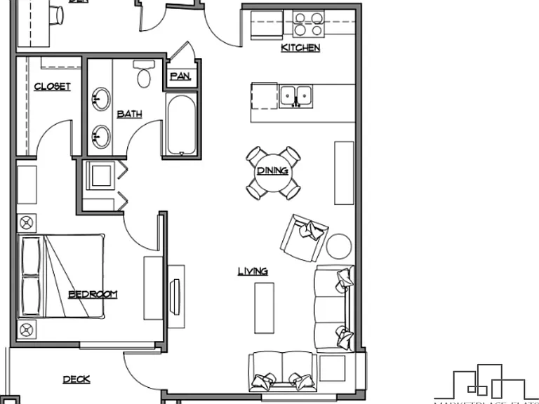 1x1 Deluxe with Den l 940 sq ft l Marketplace Flats 1x1 Deluxe with Den l 940 sq ft l Marketplace Flats