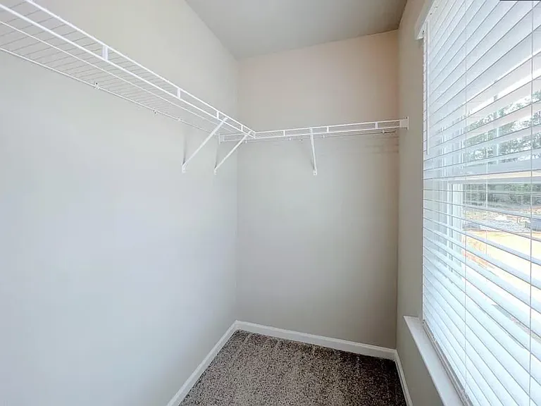 Spacious Second Bedroom Closet with a street view.