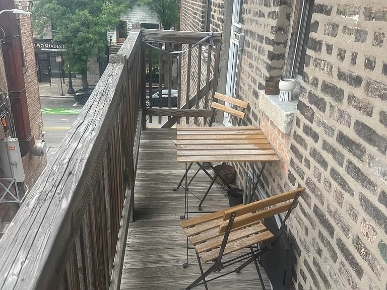 There is a small outside balcony.